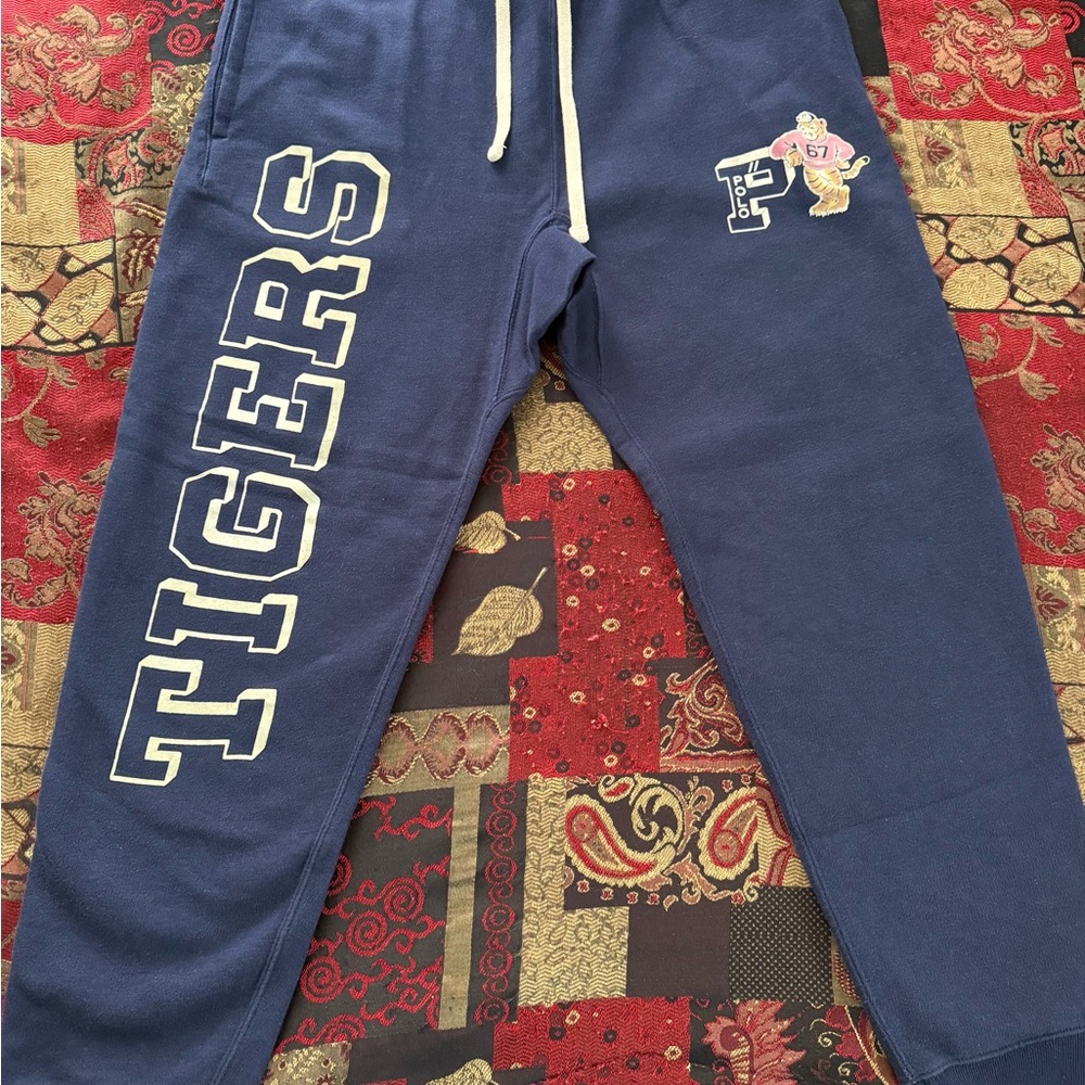 Polo Ralph Lauren Navy Blue/Cream 'P67 Tigers Sailors' Sweatpants Joggers